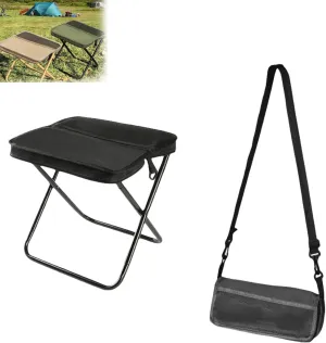 Foldable Backpack Stool, Portable Mini Outdoor Camping Folding Seat, Lightweight Collapsible Chairs with Zipper Carrying Crossbody Storage Bag, for Fishing Travel Picnics (Small-B)