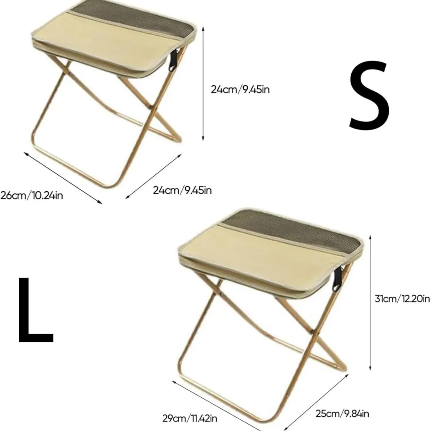 Foldable Backpack Stool, Portable Mini Outdoor Camping Folding Seat, Lightweight Collapsible Chairs with Zipper Carrying Crossbody Storage Bag, for Fishing Travel Picnics (Small-B)