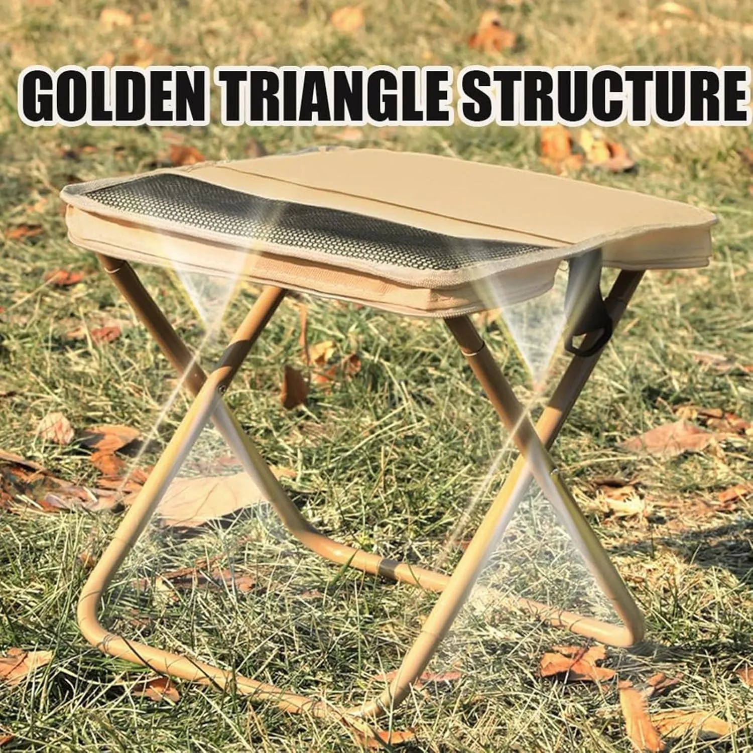 Foldable Backpack Stool, Portable Mini Outdoor Camping Folding Seat, Suitable for Fishing, Traveling, Hiking or Barbecue (Green, Small)