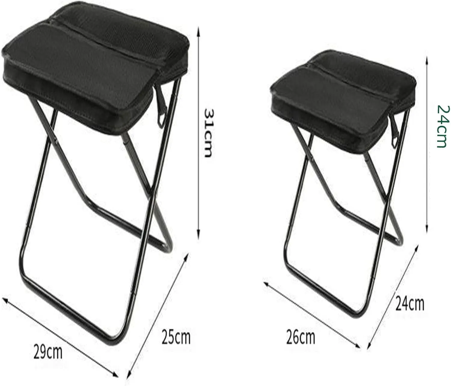 Foldable Backpack Stool, Portable Mini Outdoor Camping Folding Seat with Adjustable Shoulder Strap, Portable Folding Camping Stool with Carry Bag (Green,l)