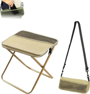 Foldable Backpack Stool, Portable Outdoor Camping Folding Stool, Lightweight Outdoor BBQ Seat with Adjustable Strap, Fishing, Fishing, Hiking (S)