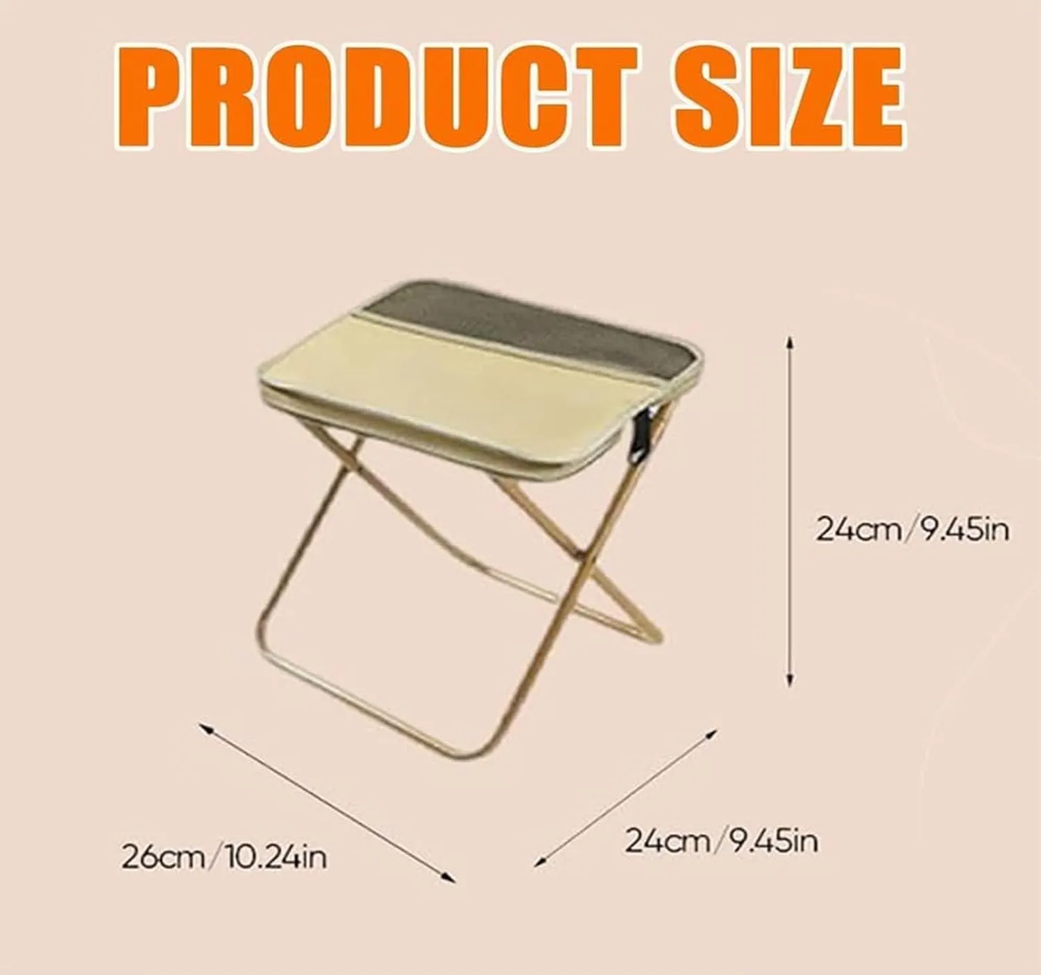 Foldable Backpack Stool, Portable Outdoor Camping Folding Stool, Lightweight Outdoor BBQ Seat with Adjustable Strap, Fishing, Fishing, Hiking (S)
