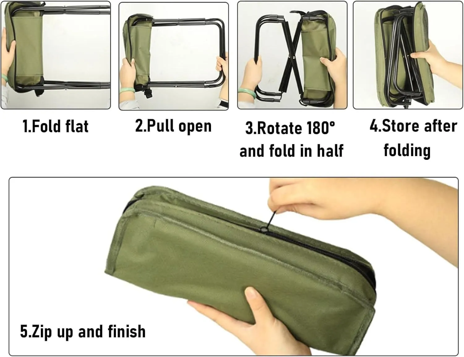 Foldable Backpack Stool,Portable Ultra Lightweight Camping Stool with Adjustable Shoulder Strap,Backpack Stool,Suitable for Camping,Fishing,Hiking or Outdoor Barbecue