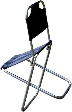 Foldable Camp Stool Ice Fishing Chair Rod Holder Portable Stool for Outdoor Activities Sturdy Aluminum Alloy Easy to Carry