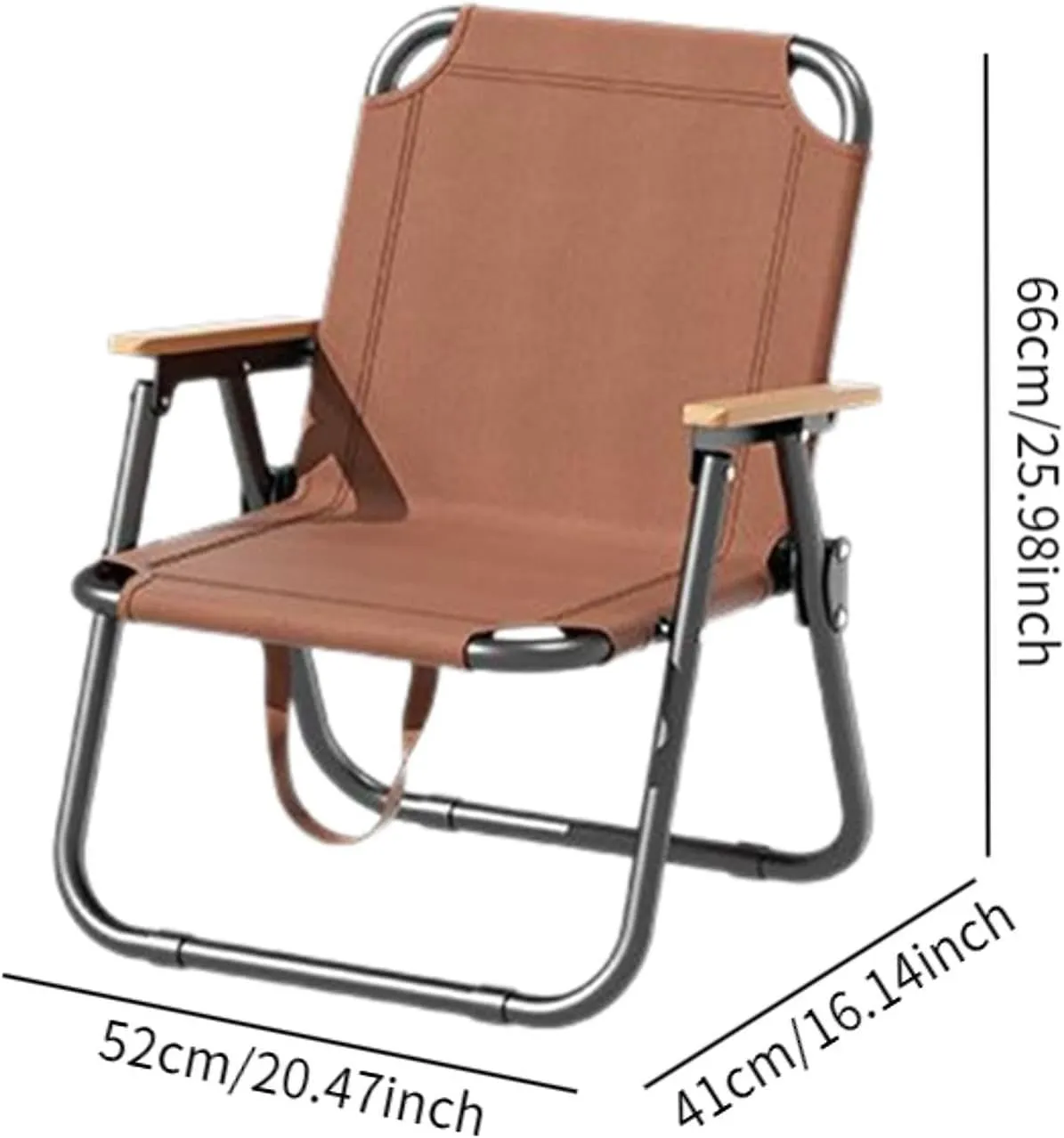 Foldable Camping Chair with Handles for Outdoor Activities Fishing and Hiking, Brown