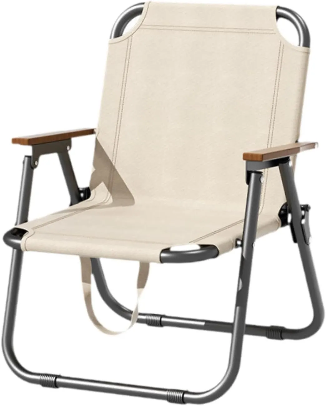 Foldable Camping Chair with Handles for Outdoor Activities Fishing and Hiking, White