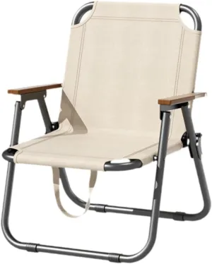 Foldable Camping Chair with Handles for Outdoor Activities Fishing and Hiking, White