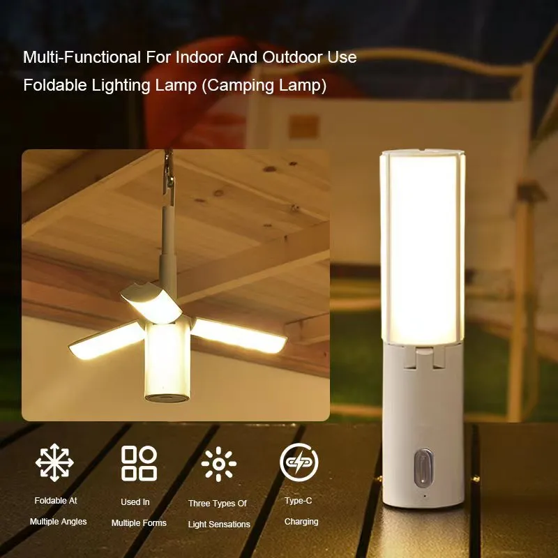 Foldable Camping Lantern - Multi-Functional Outdoor LED Tent Light (2400mAh)