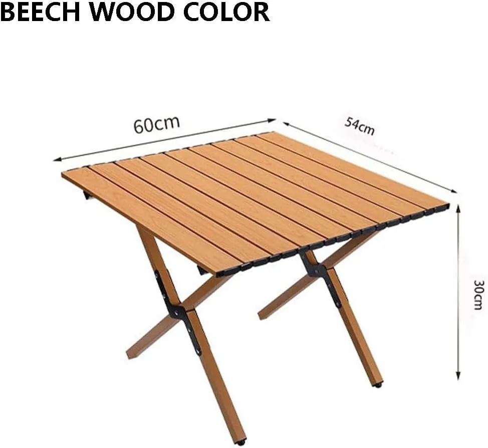 Foldable Camping Table Roll Up Top Table Picnic Table，Garden Table Outdoor Camping Table Simple and Easy to Handle for