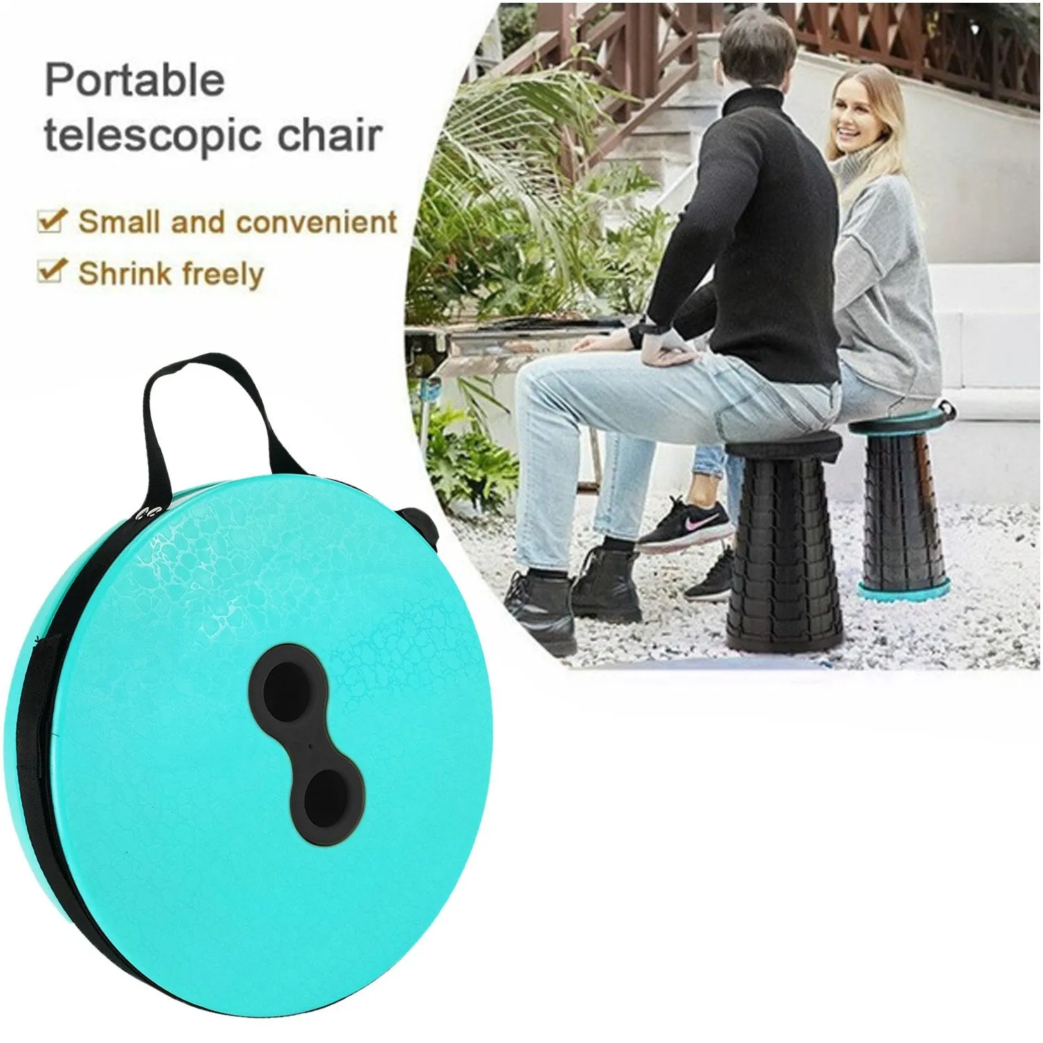 Foldable Height Adjusting Telescopic Stool