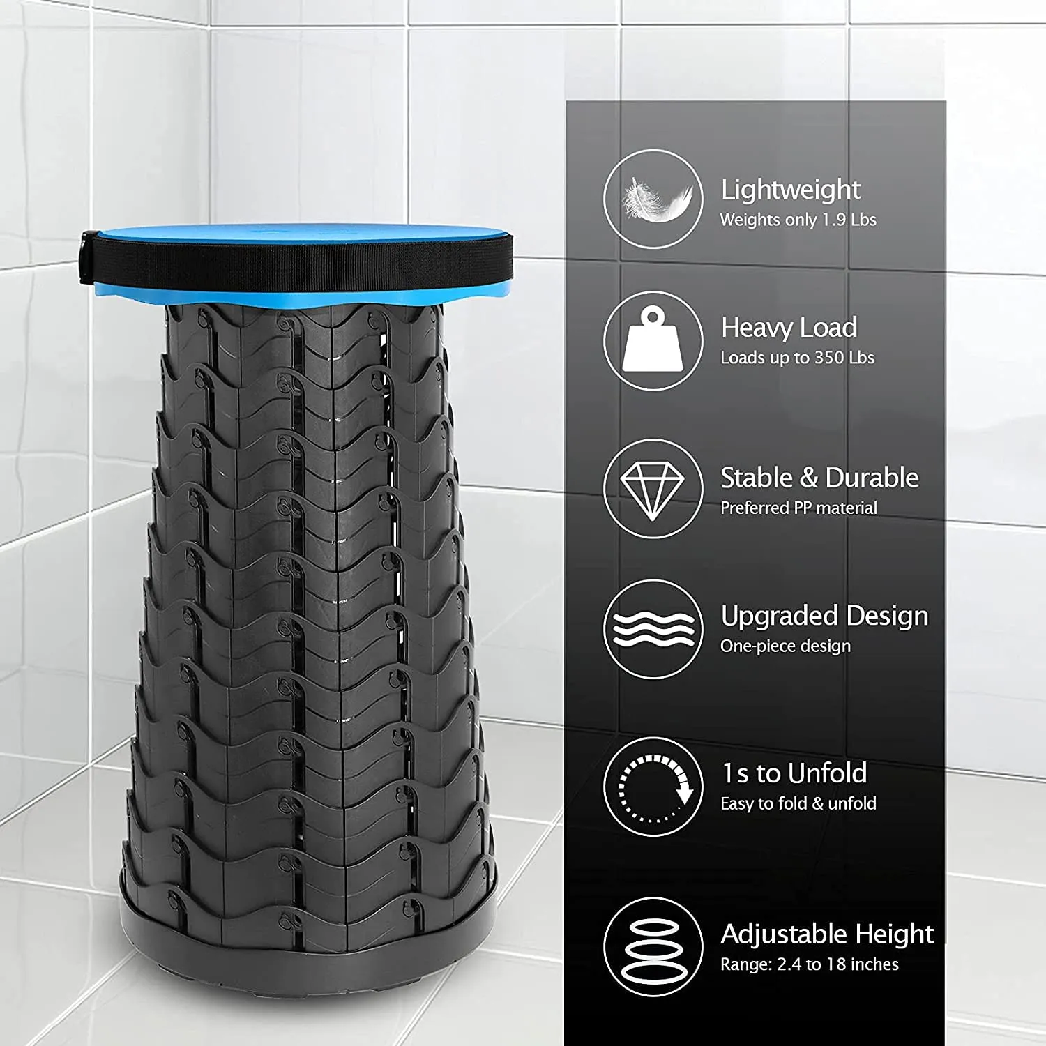 Foldable Height Adjusting Telescopic Stool