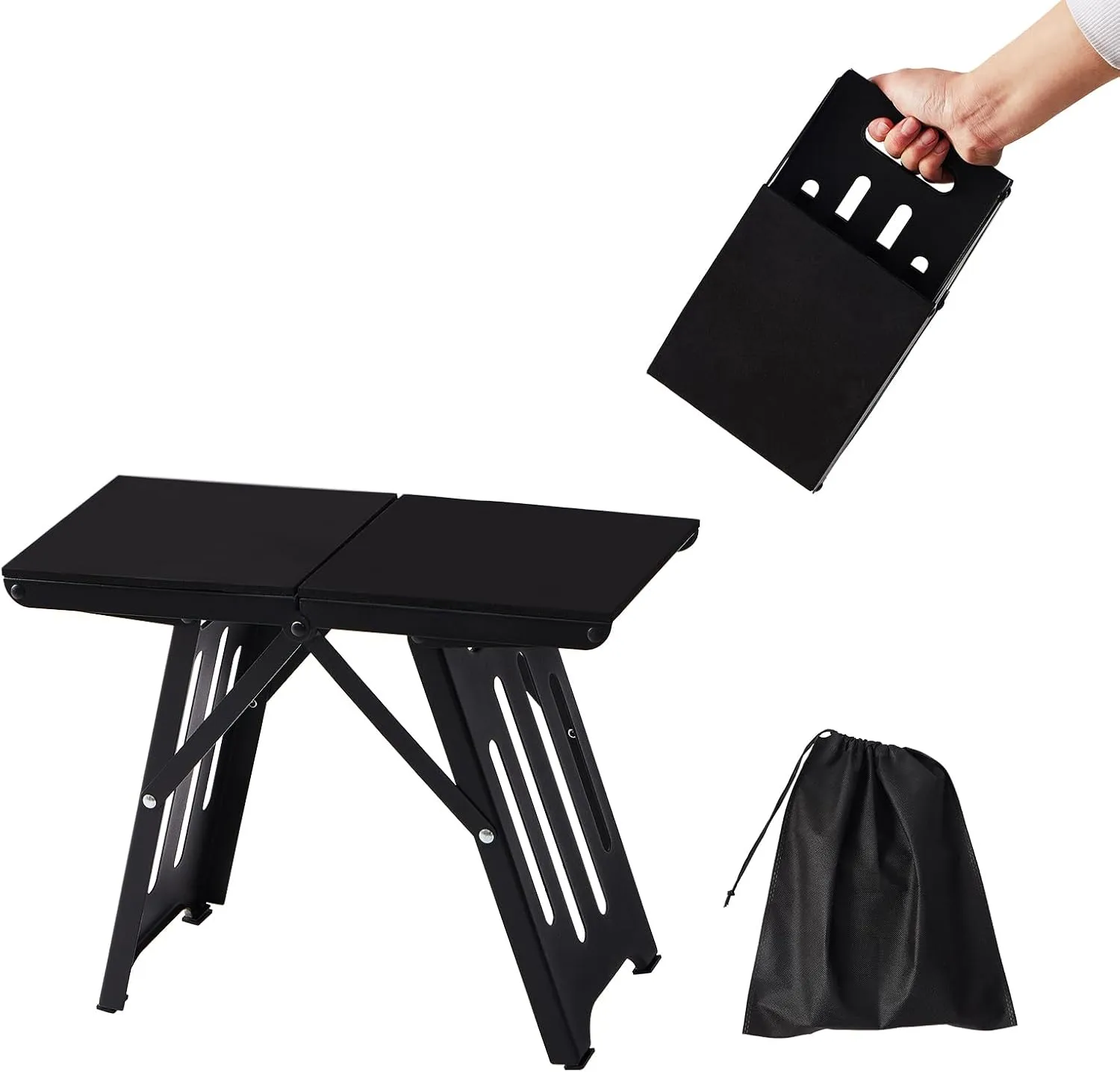 Foldable outdoor camping stool,portable folding stool,suitable for long queues and subway rides,can be used as a folding step stool, with a load-bearing capacity of 440lb,and comes with a storage bag.