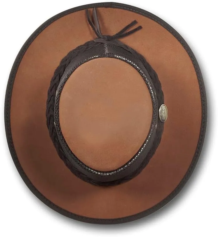 Foldaway Cattle Suede Cooler Leather Hat - Item 1064