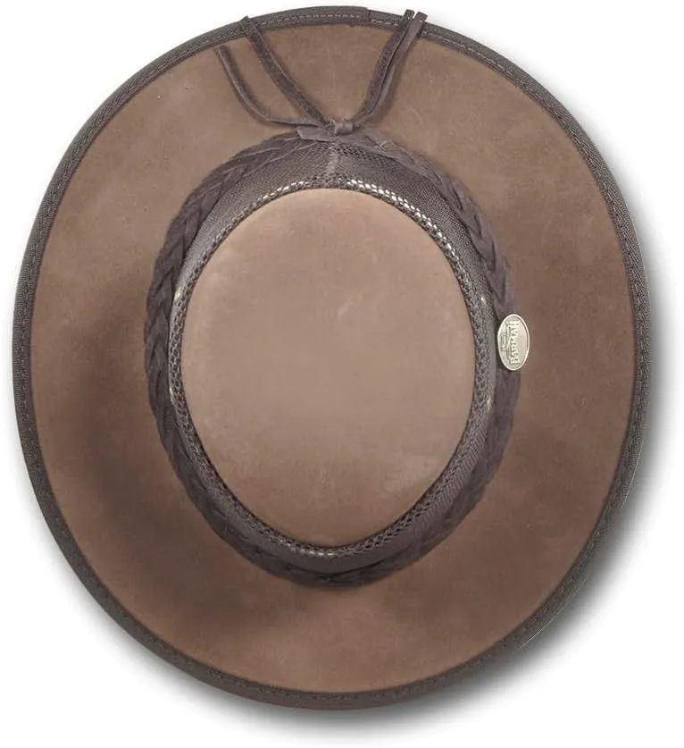 Foldaway Cattle Suede Cooler Leather Hat - Item 1064
