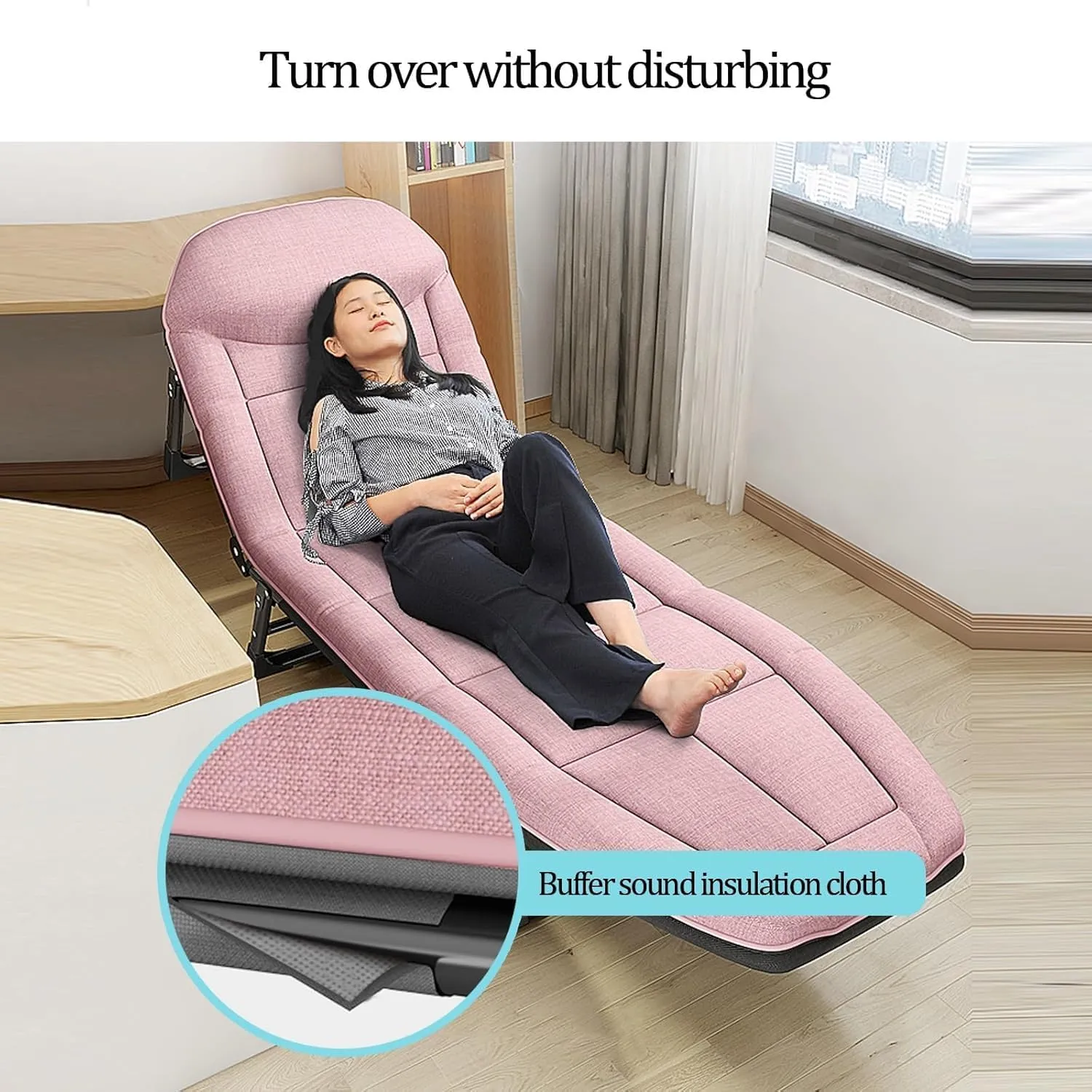 Folding Camping Bed 5-Gear Adjustable Camping Cot Lounge Chair Camping Cots for Adults Cotton Load 250lbs Cots for Camping
