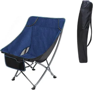 Folding Camping Chair Portable Folding Chair with Mesh Side Pocket Backrest Stool Camping Backpacking Chair for Fishing Beach Travel Picnic Indoor Outdoor Folding Chair