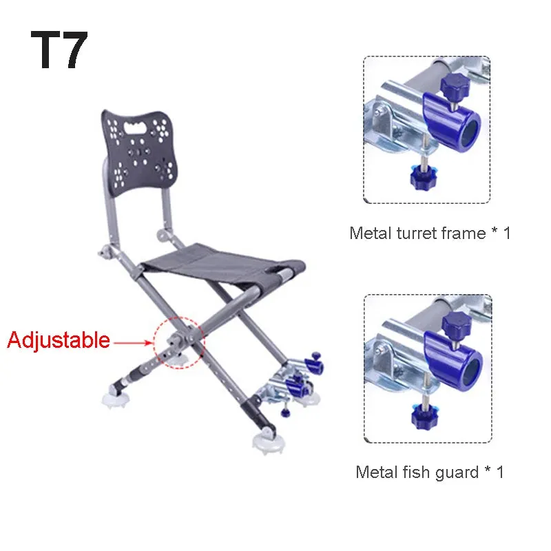 Folding Camping Chair Stool Portable Fishing Chair 180 Degree Adjustable Backrest Four-leg Recliner Aluminum Alloy Fish Chair