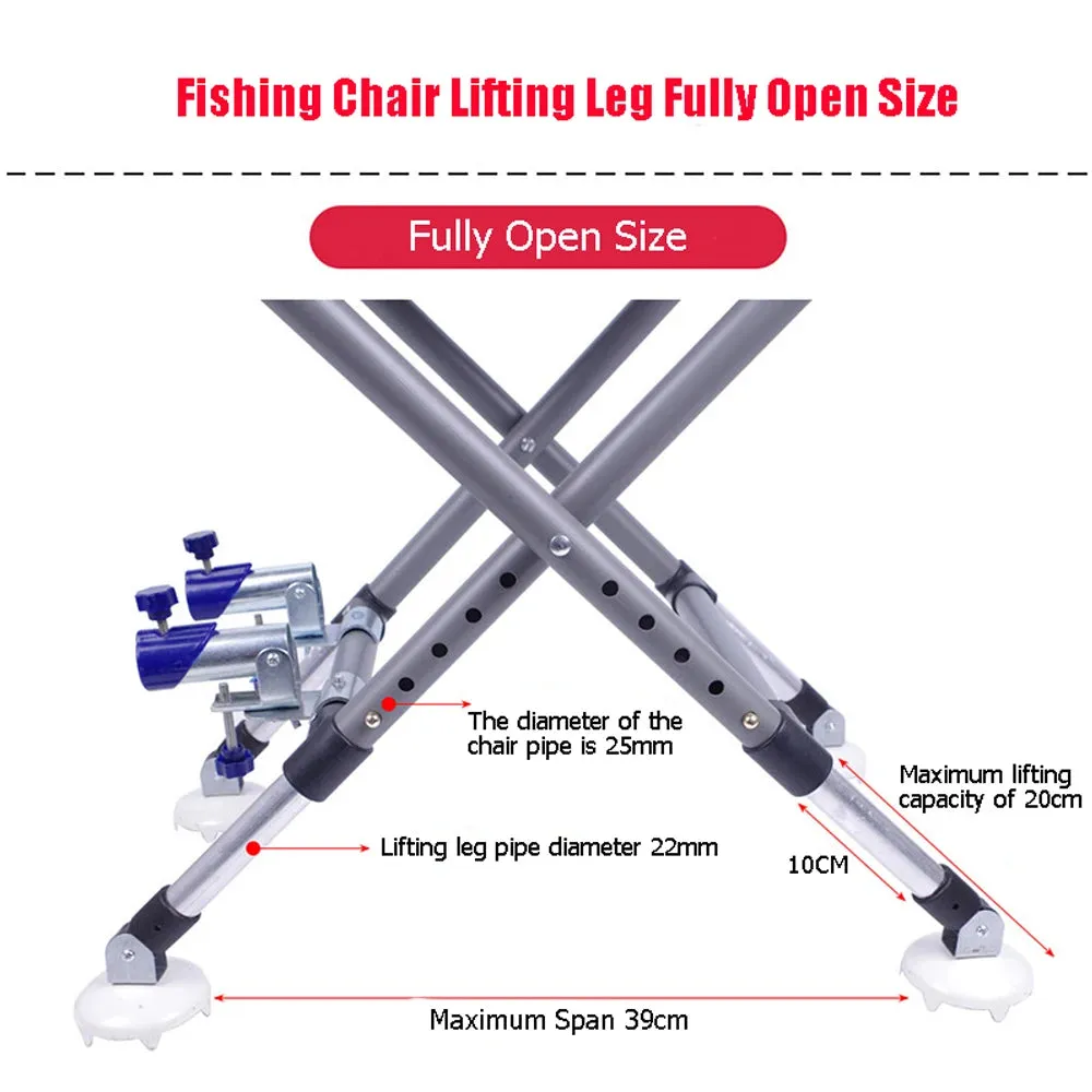 Folding Camping Chair Stool Portable Fishing Chair 180 Degree Adjustable Backrest Four-leg Recliner Aluminum Alloy Fish Chair