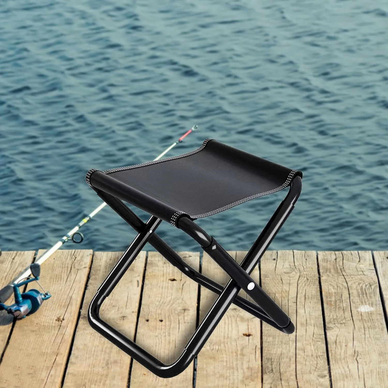 Folding Camping Stool Camp Chairs Multifunction Compact Practical Upgrade Portable Outdoor for Hiking Picnic Fishing Backpacking Barbecue, Fully Folded L
