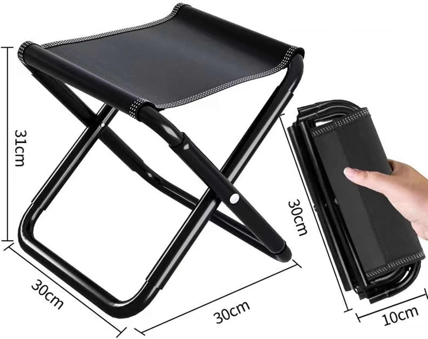 Folding Camping Stool Camp Chairs Multifunction Compact Practical Upgrade Portable Outdoor for Hiking Picnic Fishing Backpacking Barbecue, Fully Folded L
