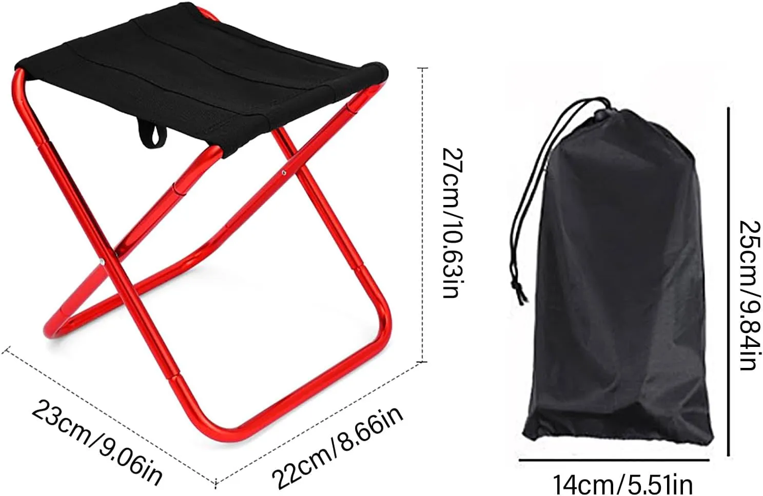 Folding Camping Stool Portable Seats Little Fishing Chair Foldable Camp Stool for Camping Fishing Hikings Gardenings