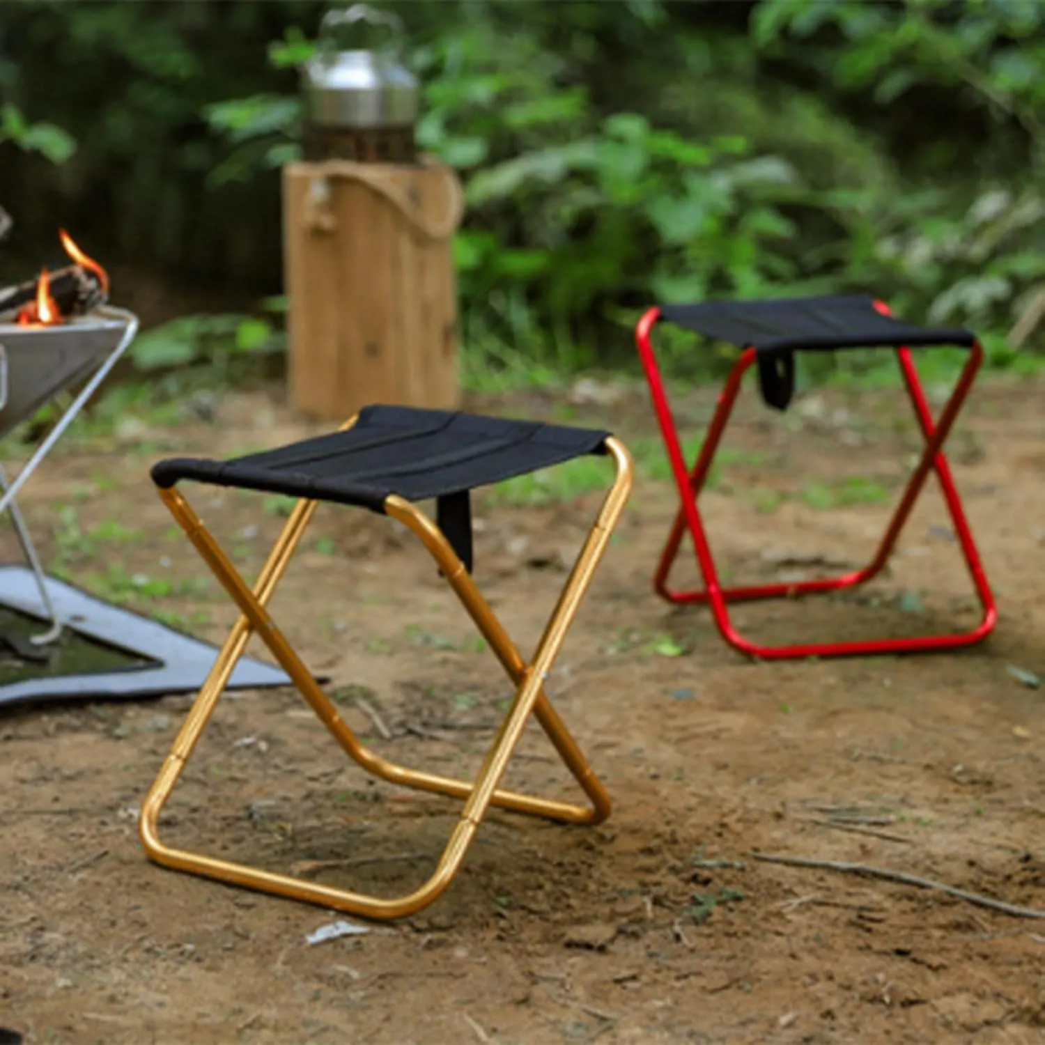 Folding Camping Stool Portable Seats Little Fishing Chair Foldable Camp Stool for Camping Fishing Hikings Gardenings