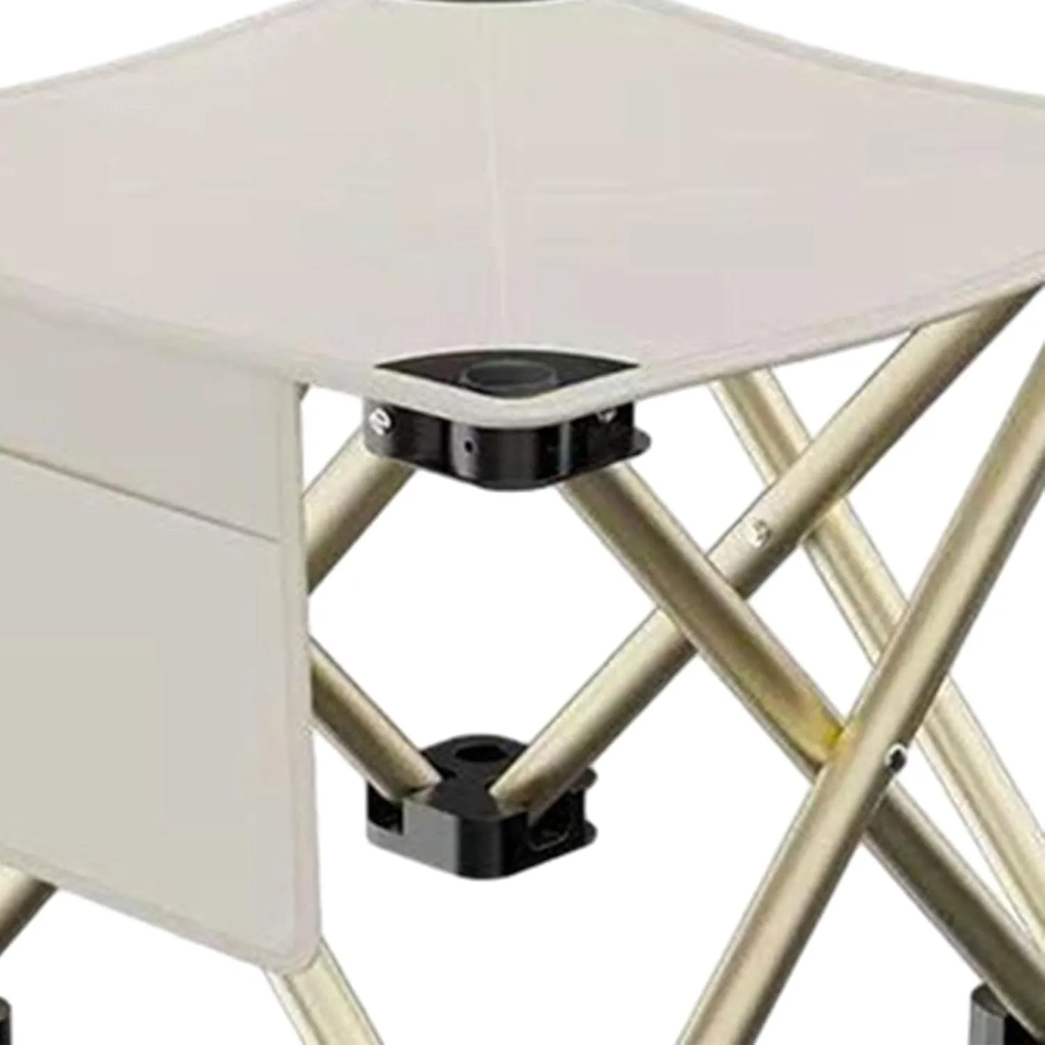 Folding Camping Stool Recliner Foot Rest Compact Practical Small Foldable Chair with Side Pocket for Walking Picnic Garden, White, 33cmx33cmx32cm
