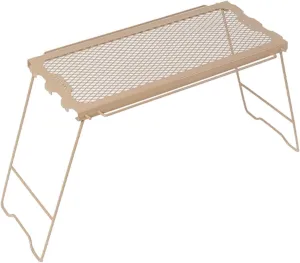 Folding Camping Table Folding Campfire Grill with Mesh Desktop Desk Camping Cooking Grate Overfire for Beach Garden Patio BBQ Outdoor camping table Foldable camping table Wilderness camping t