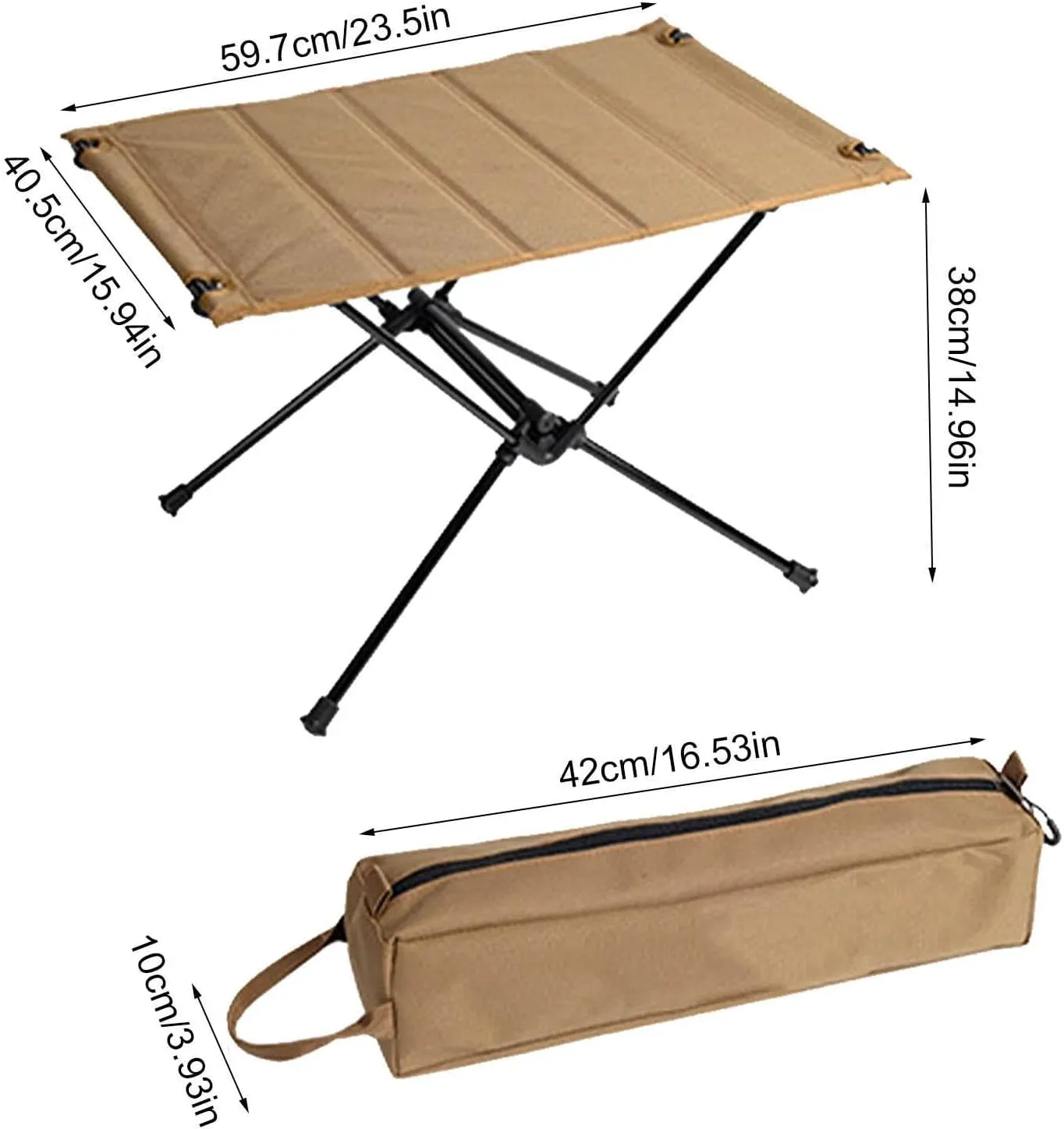 Folding Camping Table - Portable Aluminum Alloy Camp Table | Outdoor Heavy Duty Folding Table with Carry Bag for, Beach, Barbecue, Travel, Patio, Picnic