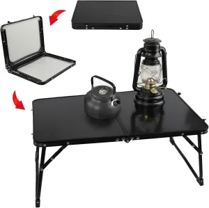 Folding Camping Table Portable Rubber Handle Heavy Duty Aluminum Alloy Anti-Slip Multifunction Outdoor Hiking Picnic BBQ Portable Tea Table, 25" L x 15.94" W x 10.24" H