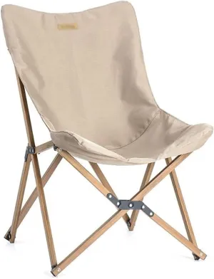 Folding Chair Ultralight Wood Grain Aluminum Alloy Fishing Chair Camping Chair Beach Picnic BBQ Folding Stool Portable Folding Chair(Khaki)