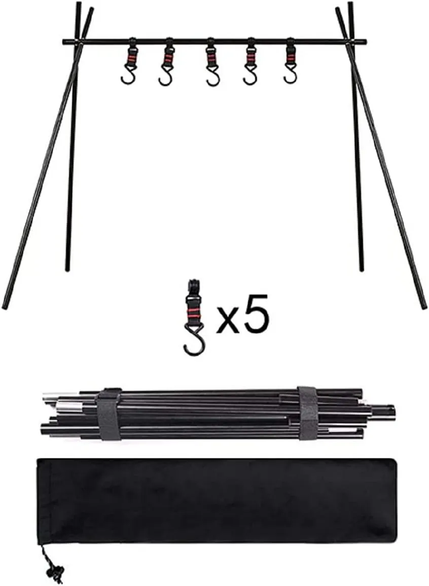 Folding Hanging Rack Travel Camping Shelf Triangle Rack Assembly Storage Picnic Rack