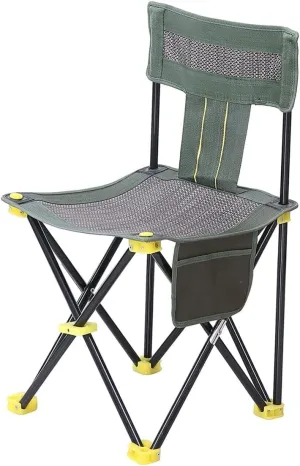 Folding Lawn Chair Breathable Outdoor Mesh Chair Portable Beach Fishing Chair Folding Chair Stool with Side Pocket Portable Storage Folding Chair(33 * 33cm)