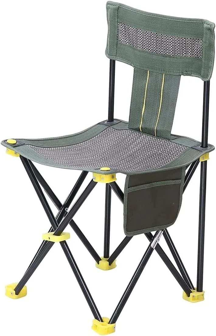 Folding Lawn Chair Breathable Outdoor Mesh Chair Portable Beach Fishing Chair Folding Chair Stool with Side Pocket Portable Storage Folding Chair(33 * 33cm)