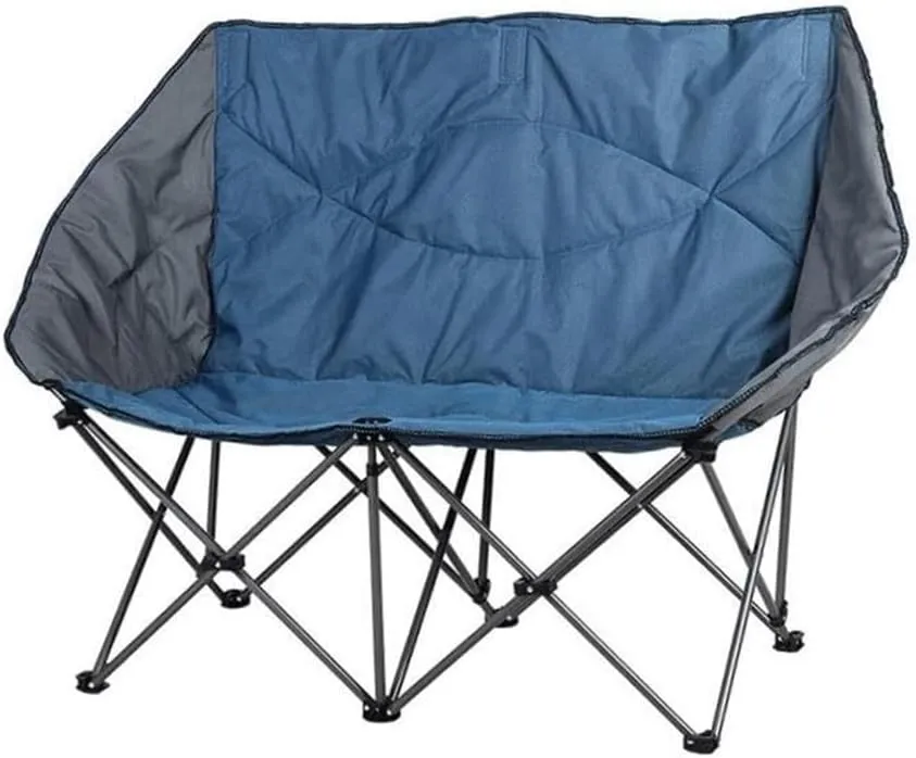 Folding Loveseat Camping Chair Moon Chair Garden Chair Double Camping Chair for Beach Foldable Outdoor seat for Camping Portable Camping Stool Ergonomic Camping Chair Canvas Camping Chair