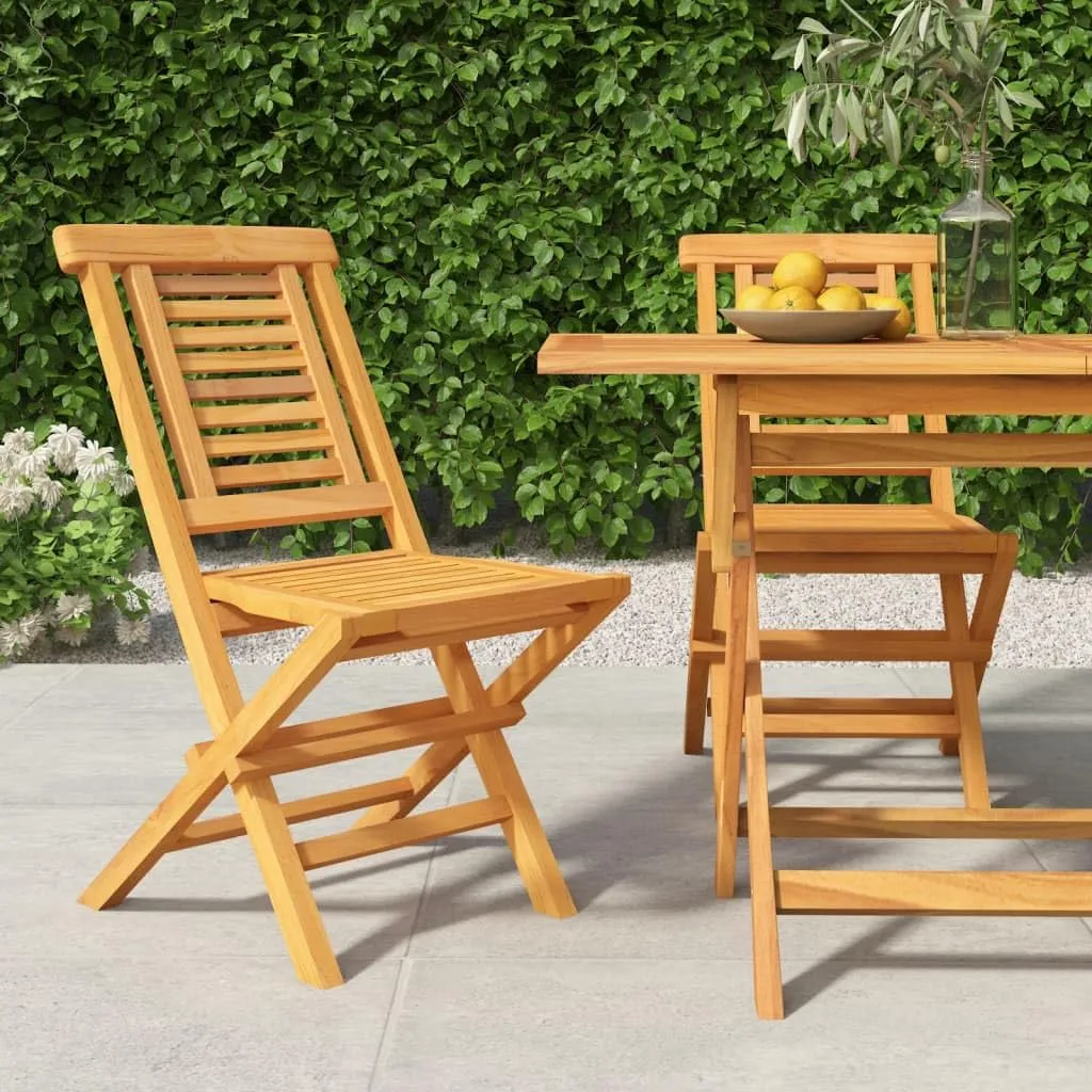 Folding Patio Chairs 2 pcs Solid Teak Wood Outdoor Chairs Foldable Garden Chairs 18.5"x24.8"x35.4" Comfortable Patio Furniture for Outdoor Relaxation, Lounge, Beach, Camping