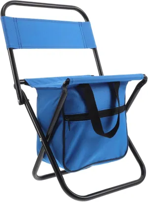 Folding Picnic Chair with Supportive Backrest Lightweight Portable Outdoor Stool for Camping Beach Hiking and Fishing Easy to Fold with Storage Pouch and Carrying Strap