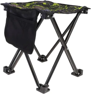 Folding Portable Fishing Chair Outdoor Camping BBQ Stool Compact and Lightweight Stainless Steel Seat for Travel Beach and Garden Use Camouflage