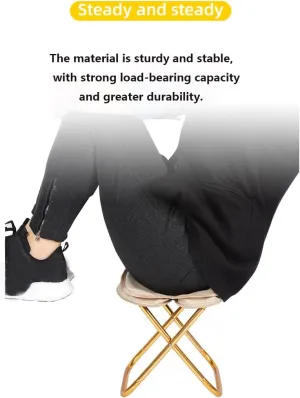 Folding Small Stool Bench Stool Portable Outdoor Light Fishing Chair,Outdoor Seat for Hiking Fishing Picnic Camping Beach (Black,Small)