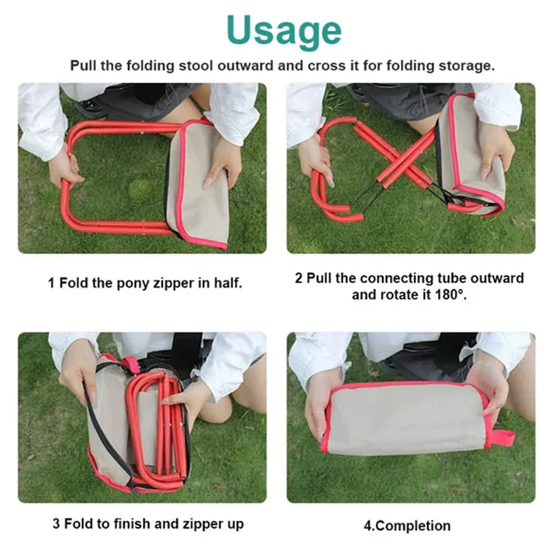 Folding Small Stool, Multi-Use Pencil Case Stool, Fishing Camping Mini Stool
