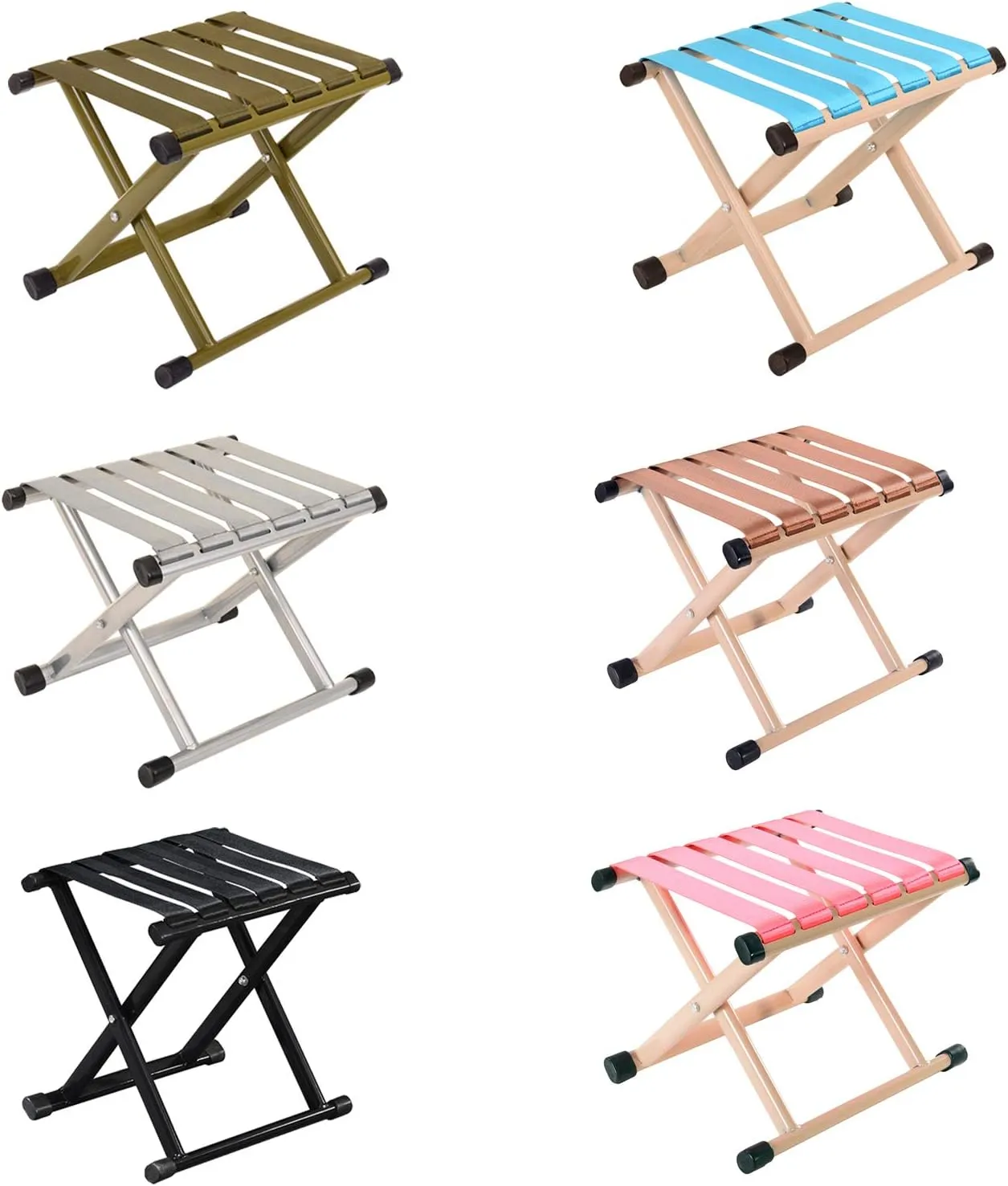 Folding Stool 15.7 Height 13.7Height Two Size Duty Camping Stool Outdoor Portable Chair Hold up to 330 Lbs for Walking Hiking Fishing