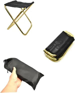 Folding Stool for Camping Lightweight Portable Chair for Boys and Girls Adults for Fishing BBQ Beach Outdoor Activities Golden