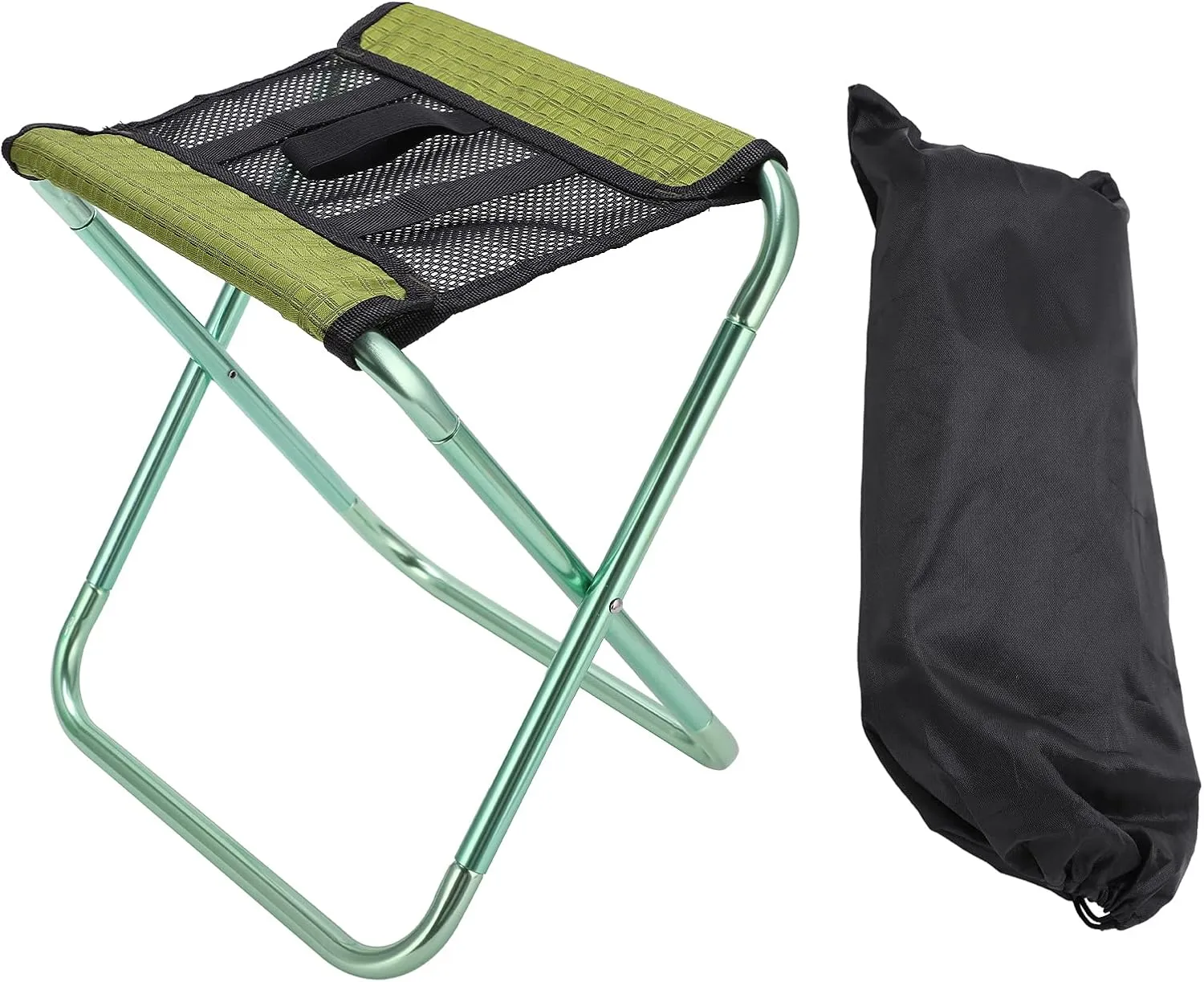 Folding Stool, Heavy Duty Folding Camping Stool, Lightweight Breathable Portable Stool, Folding Camping Chair Travel Chair, for Walking Hiking Fishing