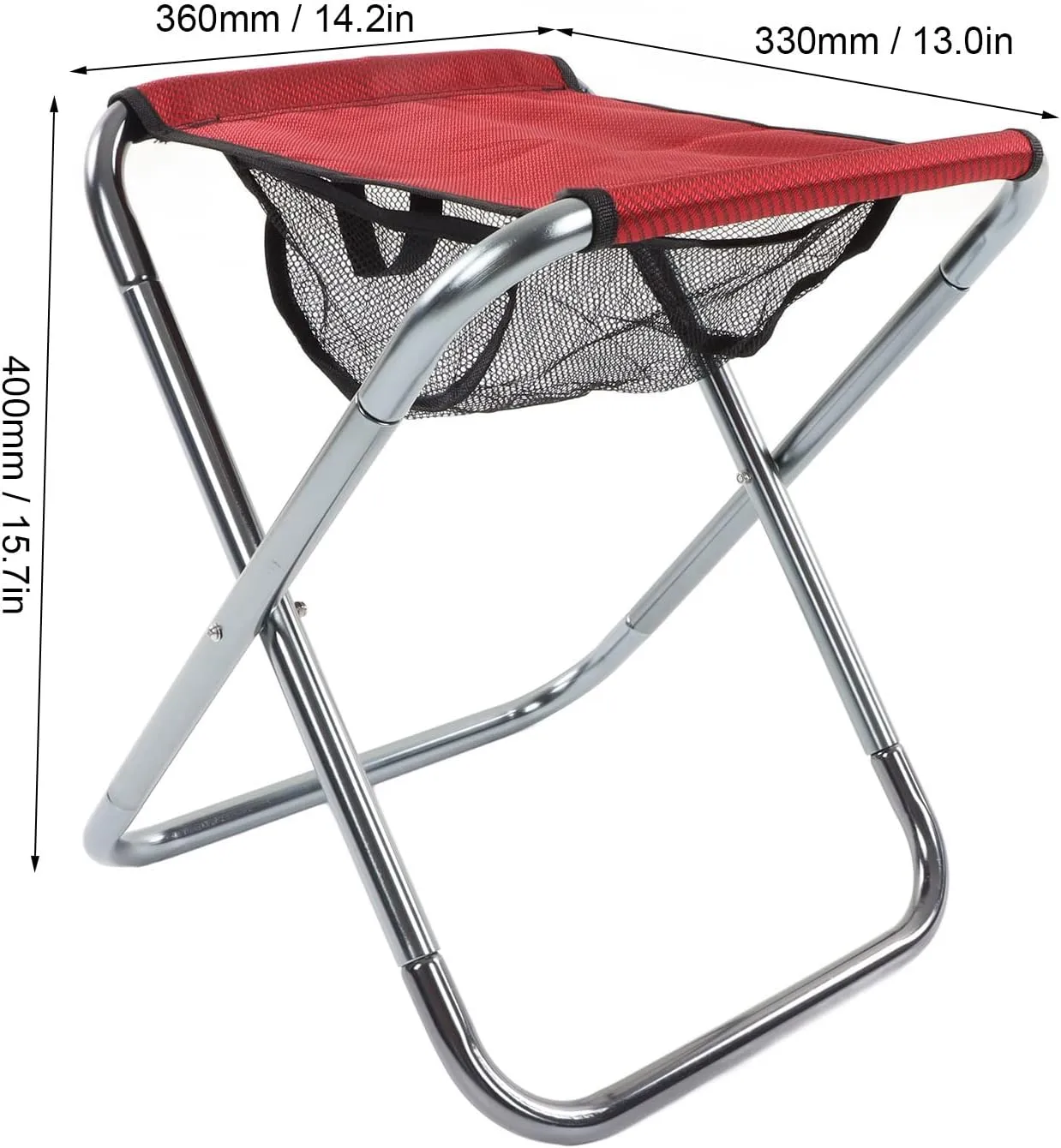 Folding Stool,Outdoor Portable Folding Stool,Folding Camping Stool,Aluminium Alloy Train Painting Folding Stool Plus Size,for Outdoor Fishing Hiking Backpacking Travelling (Red)