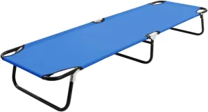 Folding Sun Lounger Blue Steel Outdoor Sun Loungers, Patio Chaise Lounges