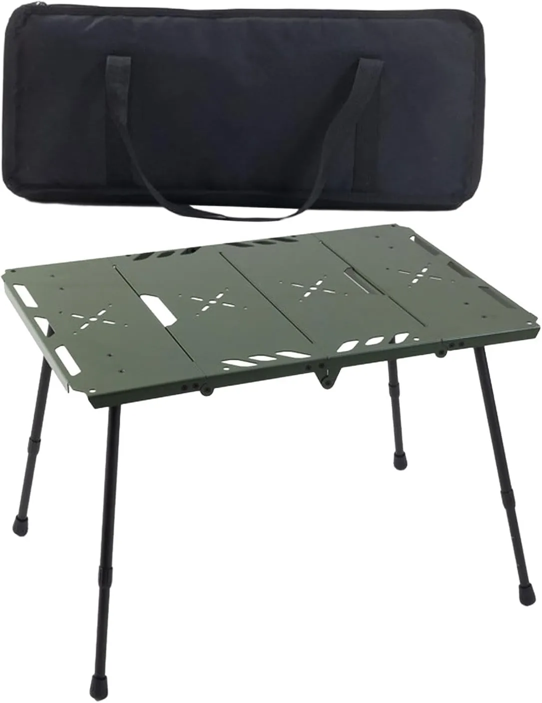 Folding Table with Adjustable Legs Portable Lightweight Camp Desk Compact Camping Table Aluminum Alloy for Travel Yard Patio