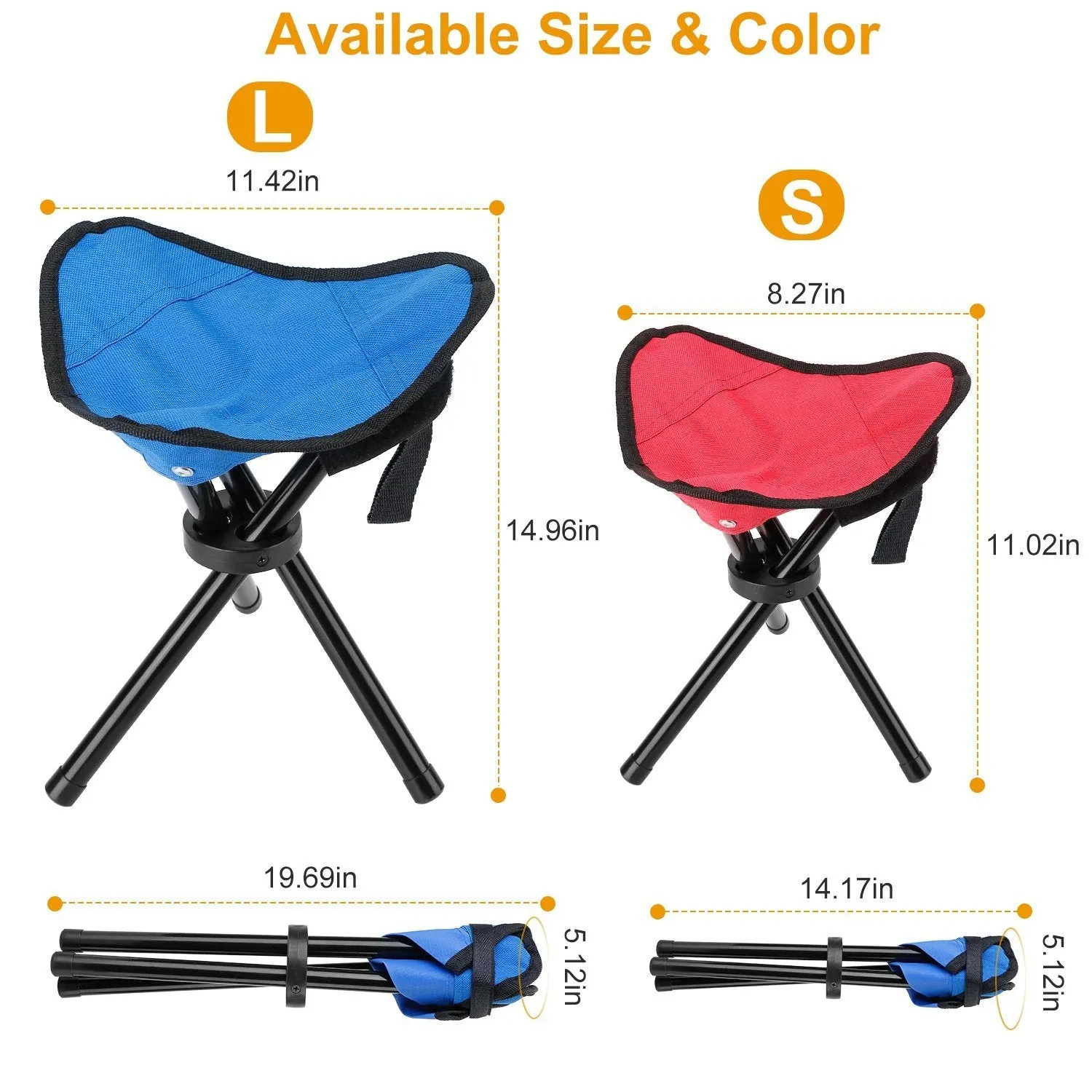 Folding Tripod Stool Outdoor Foldable Travel Chair