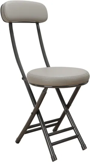 Folding with Cushioned Padded, Foldable Stool, Portable Foldable with PU Leather Backrest for Outdoor Camping Kiten Shop Cafe