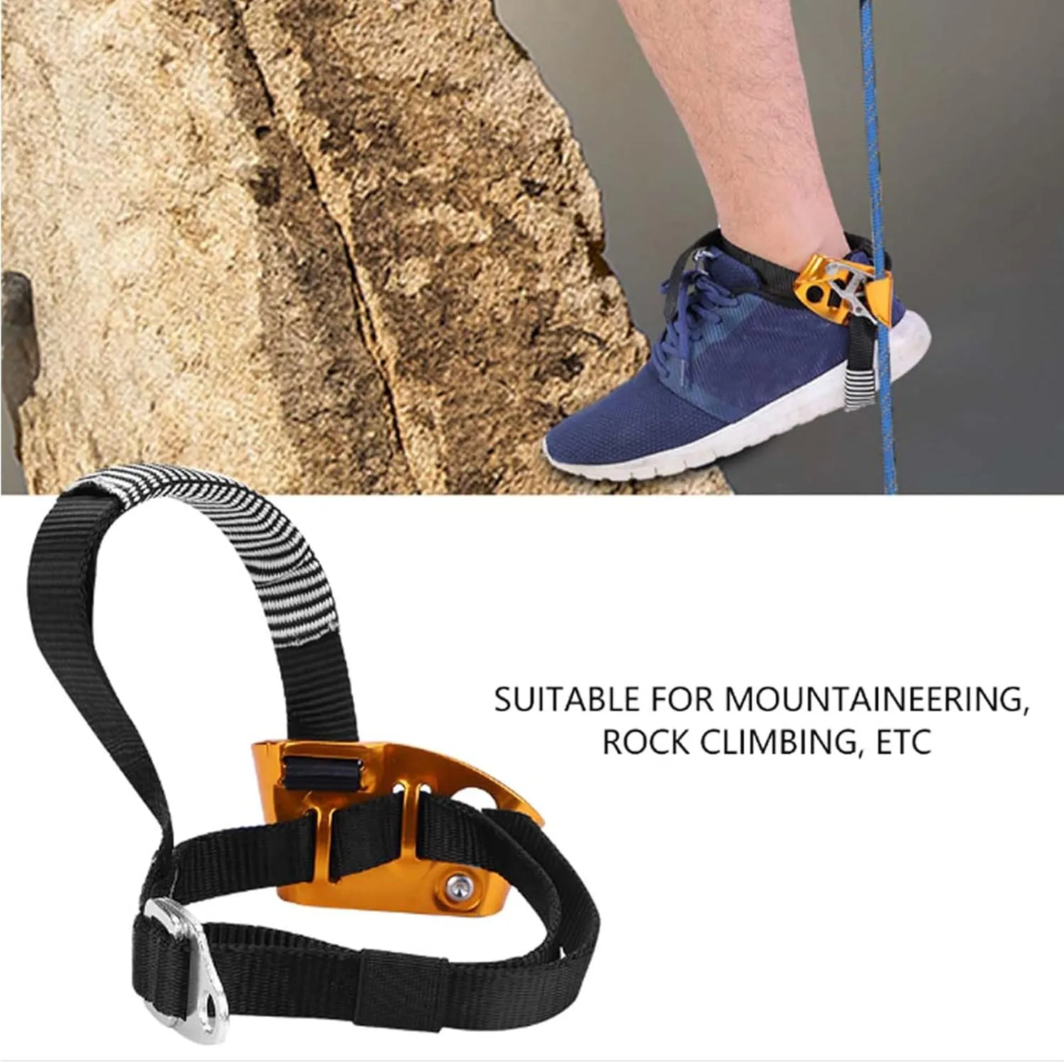Foot Ascender, Aluminium Magnesium Alloy Universal Foot Ascender Tree Climbing Coordinated Ascender System Ascenders for Climbing Rope