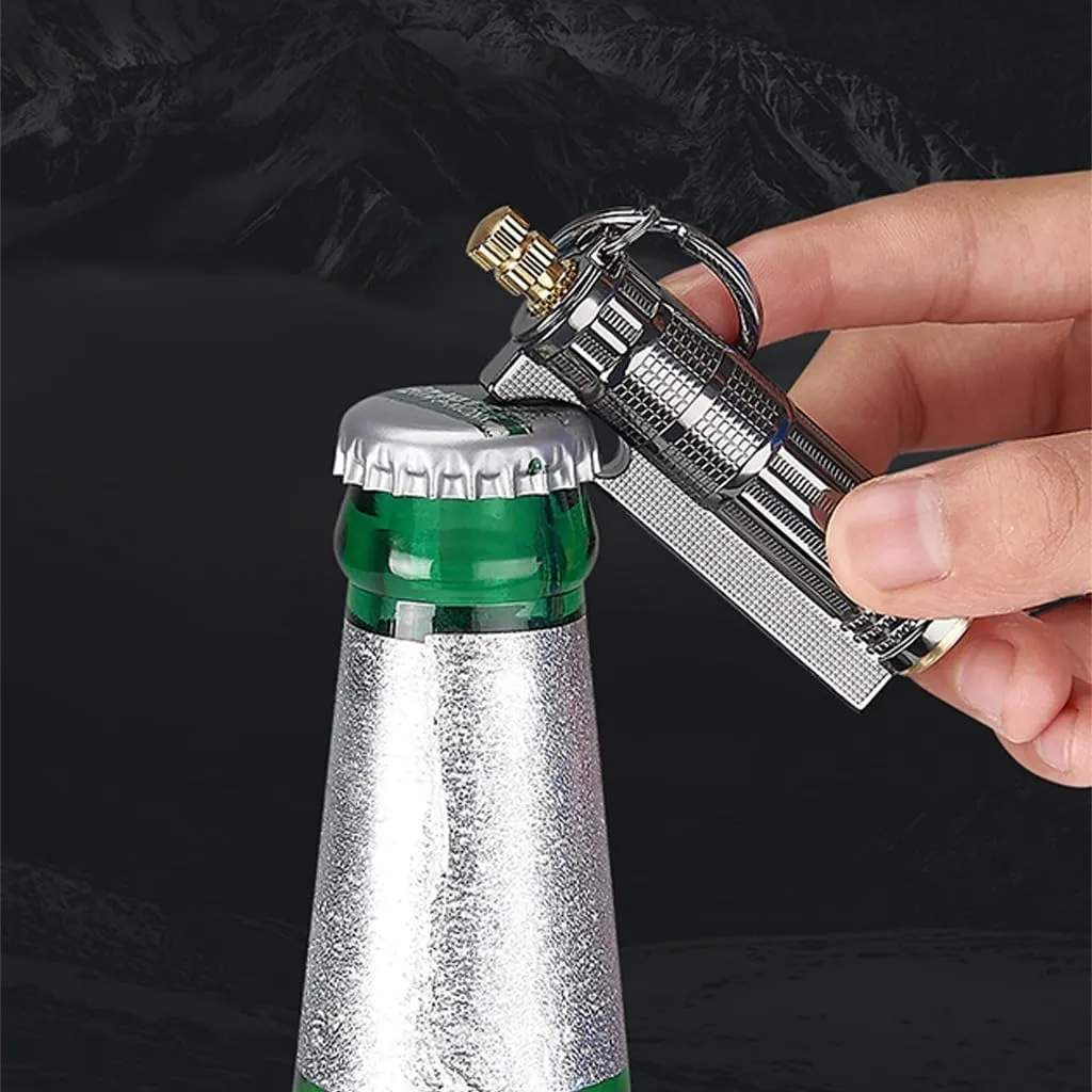 Forever Matches 2 Pack - Metal Keychain Survival Fire Starter | Flint Lighter with Bottle Opener, Portable Emergency Fire Starter for Camping, Hiking(2pc-Black)